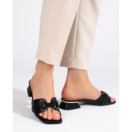 Elegantes sandalias negras de mujer con hebilla Shelovet negro 4