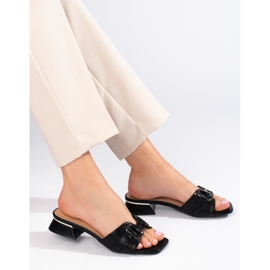 Elegantes sandalias negras de mujer con hebilla Shelovet negro 2