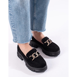 Mocasines de ante negro con plataforma Shelovet 3