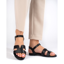 Sandalias planas negras Shelovet negro 2