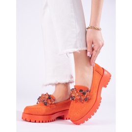 Goodin Mocasines naranjas con plataforma de Shelovet 2