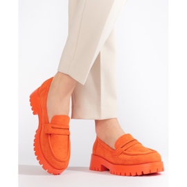 Mocasines naranjas de ante de Shelovet 3
