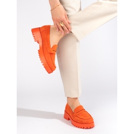 Mocasines naranjas de ante de Shelovet 2