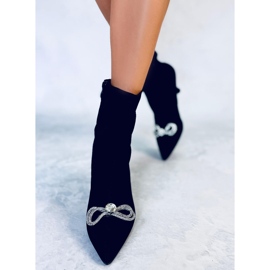 Betz Botines elásticos negros tacón alto 2