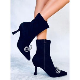 Betz Botines elásticos negros tacón alto 5