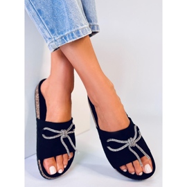 BM Chanclas de corcho con pedrería Dietz Black negro 3