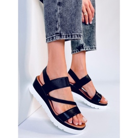 Sandalias cuña Carlton negras negro 4