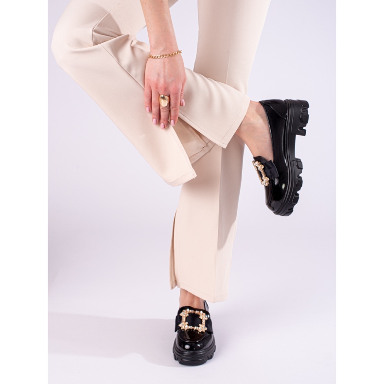 W. Potocki Mocasines lacados en negro con suela gruesa de T.Potocki 1