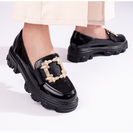 W. Potocki Mocasines lacados en negro con suela gruesa de T.Potocki 3