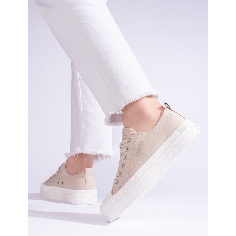Zapatillas de mujer en la plataforma beige Big Star LL274969 1