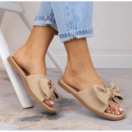 Sandalias planas de mujer con lazo beige eVento 5479 6