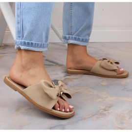 Sandalias planas de mujer con lazo beige eVento 5479 7