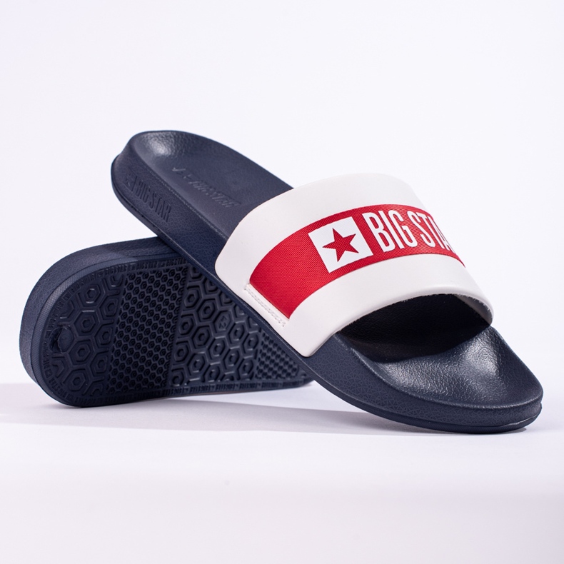 Zapatillas de casa ligeras para hombre Big Star LL174455 azul marino blanco 1