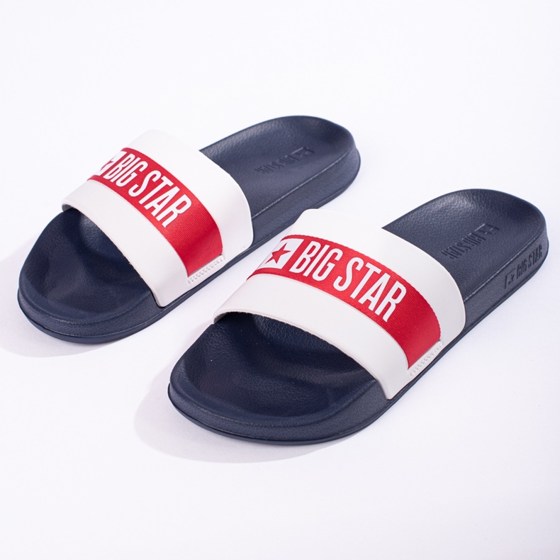 Zapatillas de casa ligeras para hombre Big Star LL174455 azul marino blanco 2