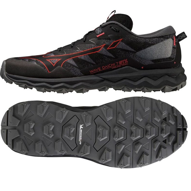 Zapatos de carrera Mizuno Wave daichi J1GJ225601 Gore-Tex negro 1