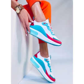 Zapatillas deportivas de mujer blancas YK106 BLANCO / AZUL 4