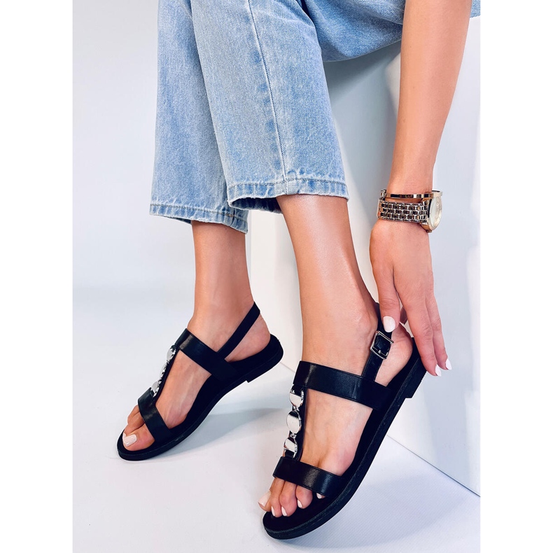 BM Sandalias mujer Cheek Black metalizado negro 2