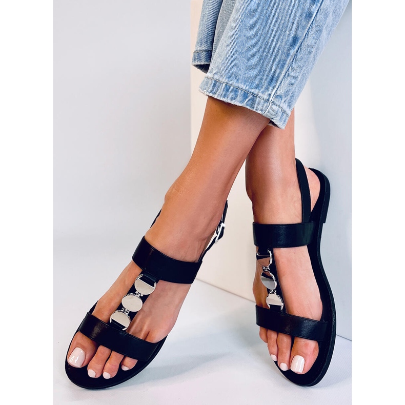 BM Sandalias mujer Cheek Black metalizado negro 1