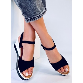 BM Dirado Sandalias cuña negras negro 1 BM Dirado Sandalias cuña negras negro 1