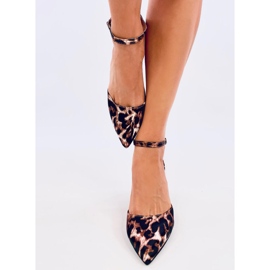 Zapatos de tacón bajo abiertos Vonetta Leopard marrón 1