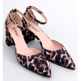 Zapatos de tacón bajo abiertos Vonetta Leopard marrón 5