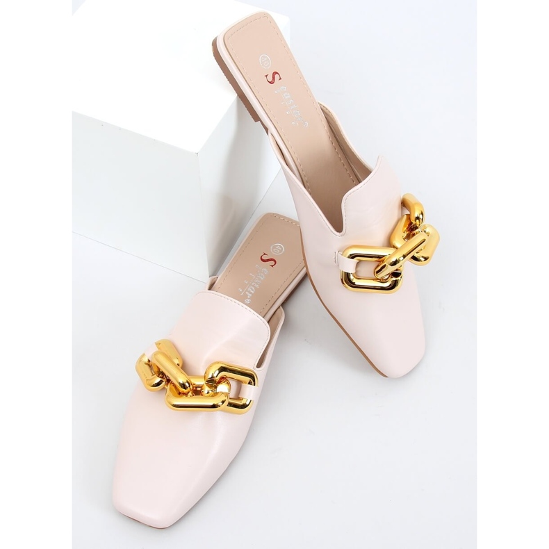 Chanclas con cadena Fortune Beige 1