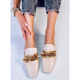 Chanclas con cadena Fortune Beige 4
