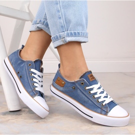 Tenis American Club 28/22 de mezclilla con cordones marrón azul 4