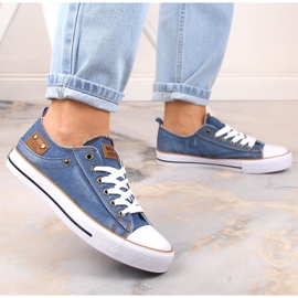 Tenis American Club 28/22 de mezclilla con cordones marrón azul 5