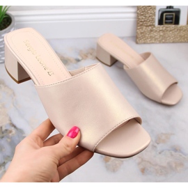 Sandalias de mujer de tacón con elástico Sergio Leone KL317 beige 9