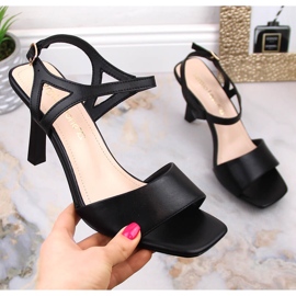 Sandalias mujer negras tacón Sergio Leone SK902 negro 1