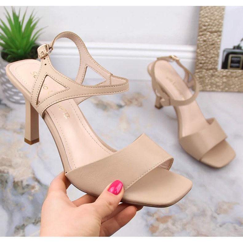 Sandalias pin mujer beige Sergio Leone SK902 1