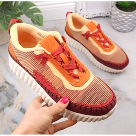 Intermax Cómodas deportivas de mujer en plataforma multicolor Bagatt LL293129 naranja 2