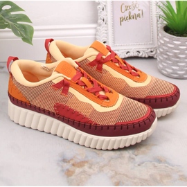 Intermax Cómodas deportivas de mujer en plataforma multicolor Bagatt LL293129 naranja 3