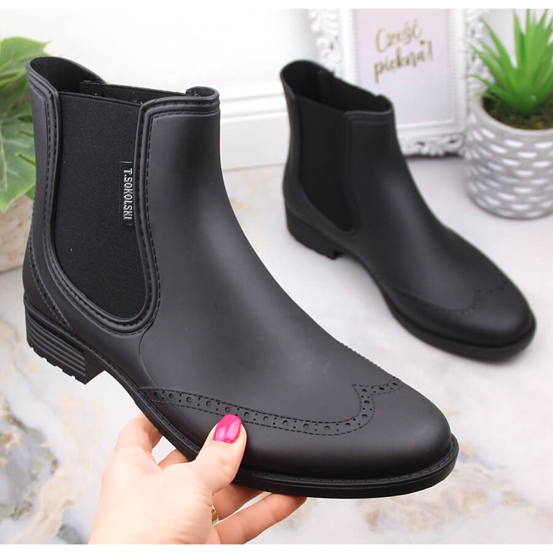 Botas impermeables sin cordones para mujer negras T.Sokolski KAL23-01 negro 1 Botas impermeables sin cordones para mujer negras T.Sokolski KAL23-01 negro 1