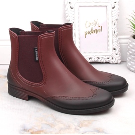 Botas impermeables sin cordones para mujer T.Sokolski KAL23-01 rojo 2