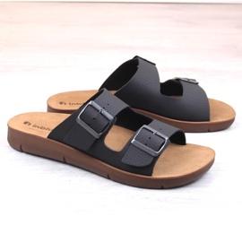 Cómodas zapatillas de casa para hombre con hebillas negras Inblu CM000028-014 negro 2