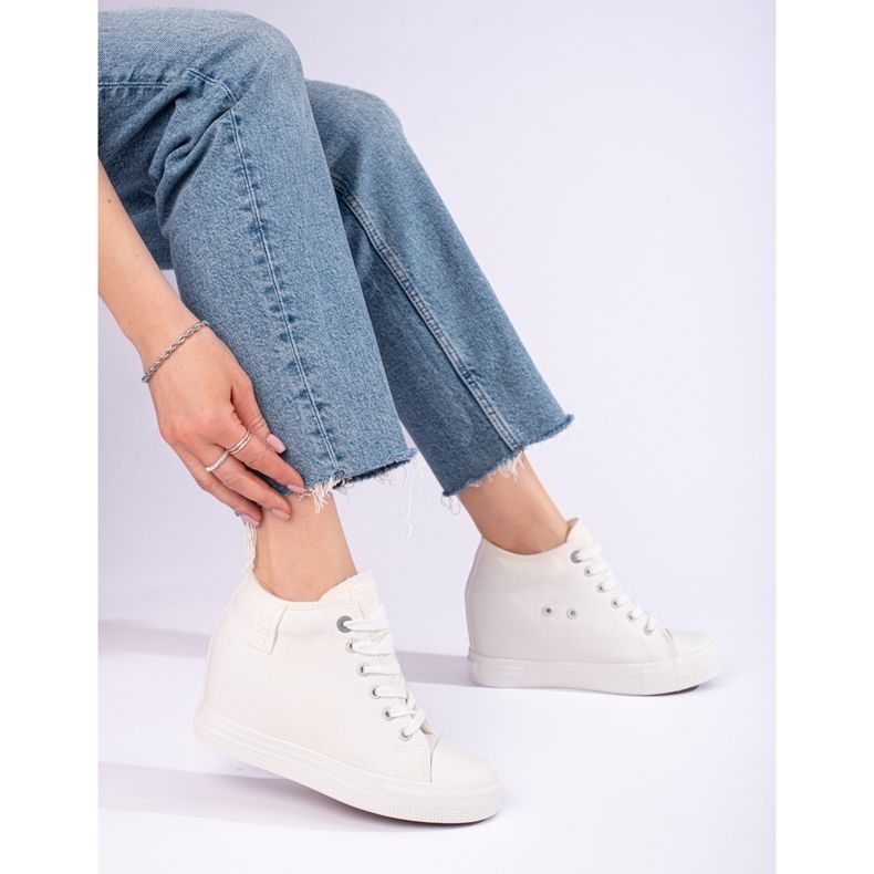 Deportivas de mujer blancas con cuña oculta Big Star LL274035 blanco 1 Deportivas de mujer blancas con cuña oculta Big Star LL274035 blanco 1