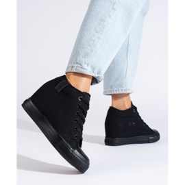 Deportivas de mujer negras con cuña oculta Big Star LL274034 negro 3