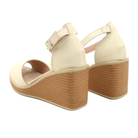 Filippo DS4507 BE Sandalias con Cuña de Piel, Beige 4