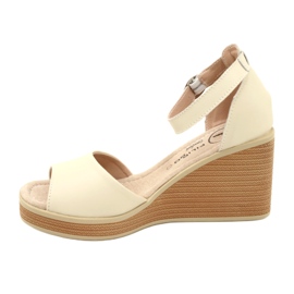 Filippo DS4507 BE Sandalias con Cuña de Piel, Beige 2