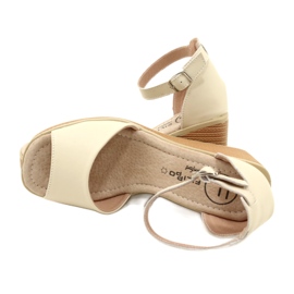Filippo DS4507 BE Sandalias con Cuña de Piel, Beige 5