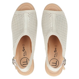 Beige/oro Sandalias Filippo Cuero Calado DS4475 dorado 5