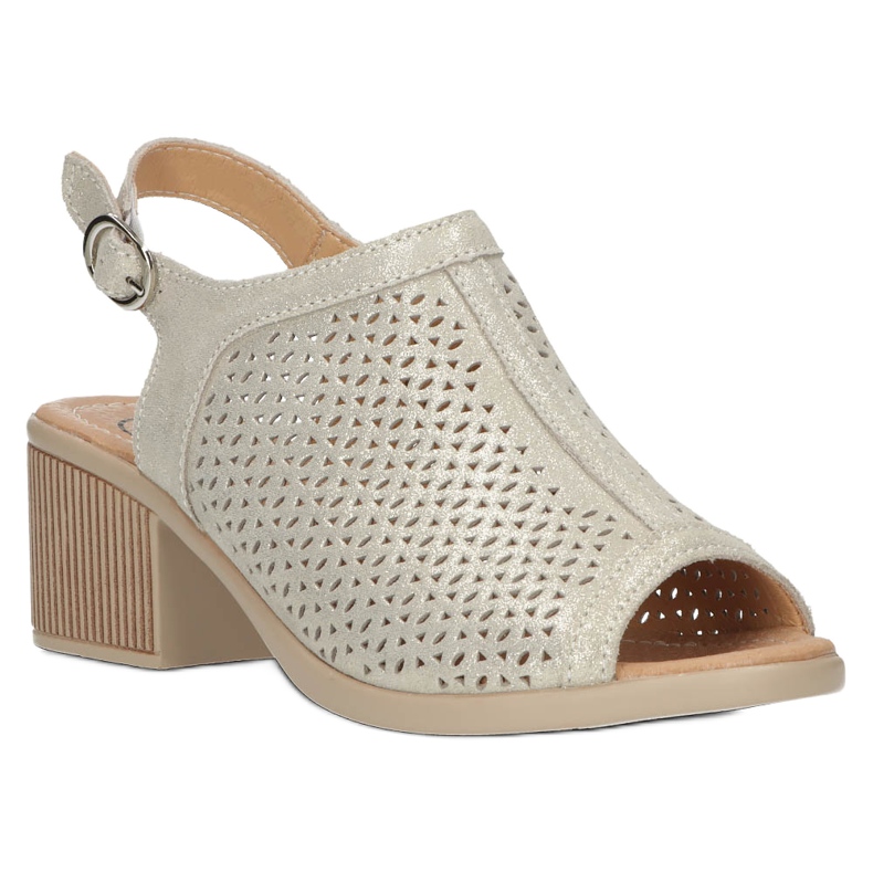 Beige/oro Sandalias Filippo Cuero Calado DS4475 dorado 3