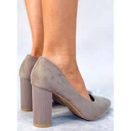 BM Zapatos de tacón color caqui Annette beige 2