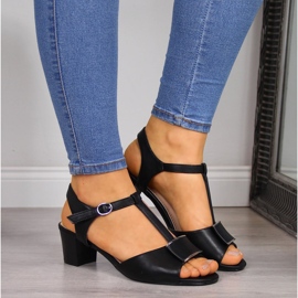 Sandalias negras de mujer en el puesto Sergio Leone SK806-01P negro 2 Sandalias negras de mujer en el puesto Sergio Leone SK806-01P negro 2