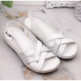 Sandalias mujer planas piel blanca T.Sokolski L22-521 blanco 5