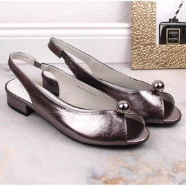 Sandalias mujer planas metalizadas platino T.Sokolski L23-435 plata 2