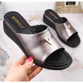 Sandalias mujer cuña con elástico metalizado plata Vinceza 17247 1 Sandalias mujer cuña con elástico metalizado plata Vinceza 17247 1