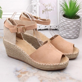 Alpargatas mujer eVento 4576 sandalias cuña beige 2